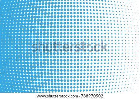 Halftone background. Digital gradient. Dotted pattern with circles, dots, point small scale. Design element for web banners, posters, cards, wallpapers, sites, panels. Blue color