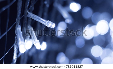 White LED bulbs with bokeh lighting is a beautiful background.
