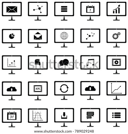 computer screen icon set