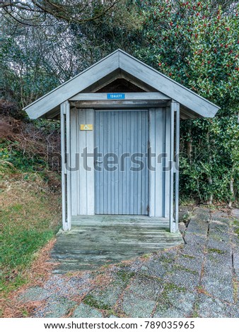 Primitive restroom for disabled people in Helleviga recreational area, in South Norway