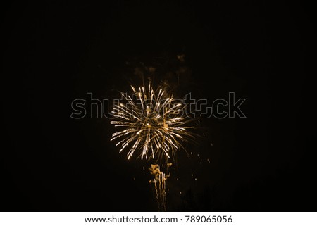 beautiful fireworks at New Year and copy space - abstract holiday background