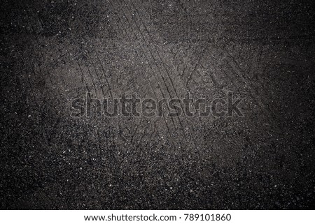 Tyre track on dirt sand or mud, retro tone, grunge tone, drive on sand, off road track