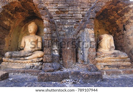 The Old Buddha at Sukhothai Historical Park ,Thailand