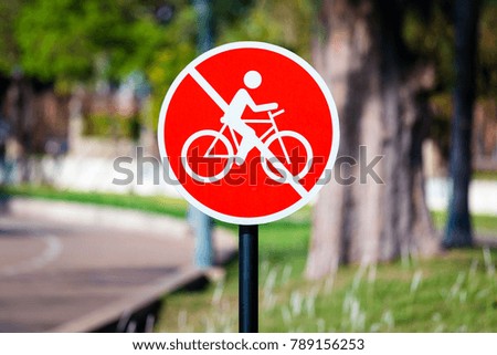 no bike , traffic sign prohibited bikes circulation