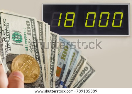bitcoin exchange to dollar rate on monitor display cryptocurrency 18000