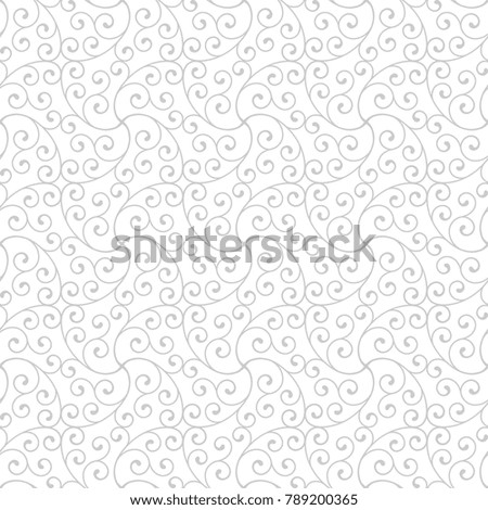Vintage abstract floral seamless pattern. Intersecting curved elegant stylized leaves and scrolls forming abstract floral background in Arabic style. Arabesque design.
