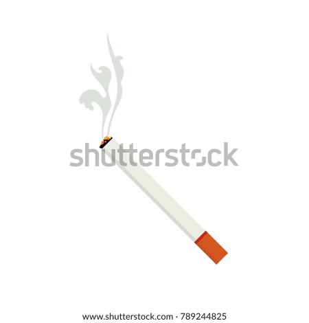 Vector image of smoking cigarette. Isolated. Universal use