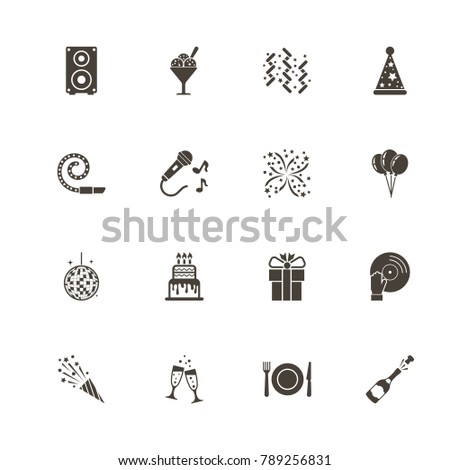 Events icons. Perfect pictogram on white background. Flat simple vector icon.