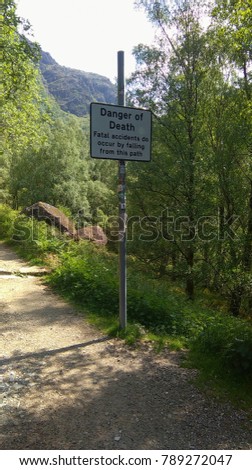 'Danger of Death', Steall Gorge, Scotland