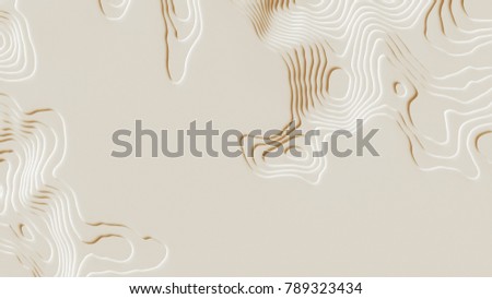 Map line of topography. Rendering abstract topographic map concept with space for your copy. 3D waves. 3D Cartography concep background. Map mockup infographics. World map Template. Wavy backdrop Royalty-Free Stock Photo #789323434