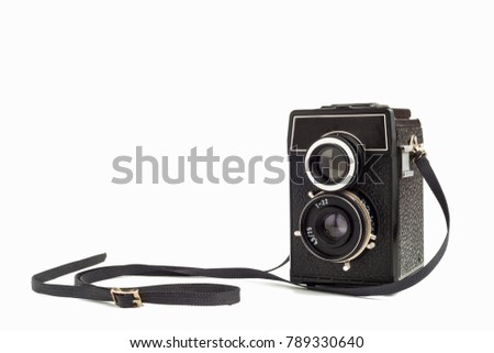 Old vintage camera  on white background. Lomo camera