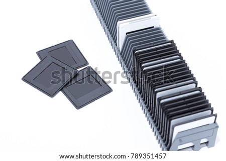 Box with Filmstrip on white background
