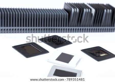 Box with Filmstrip on white background