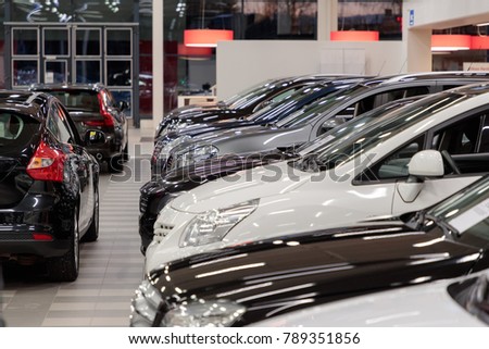 Cars in the showroom Royalty-Free Stock Photo #789351856