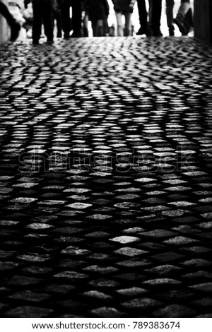 Cobbles and feet in BW