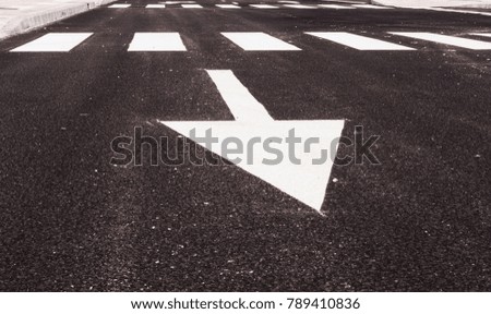 Road marking on asphalt