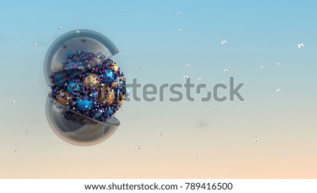 3d rendering of Abstract wall background with glossy