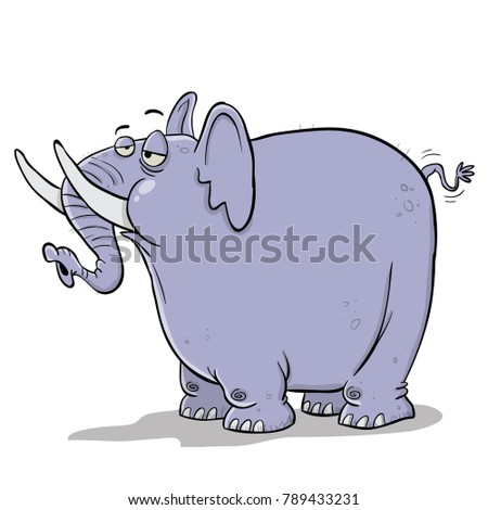 Big fat elephant eating