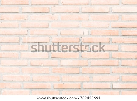 Close-up bright vintage brick block wall background. Abstract image of old wreck stucco concept for clean banner new poster textured, realistic used solid rectangle seam natural clay 