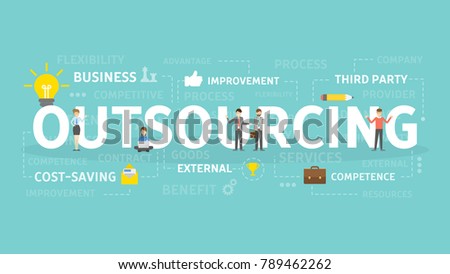Outsourcing concept illustration. Idea of finding new staff and sources. Royalty-Free Stock Photo #789462262