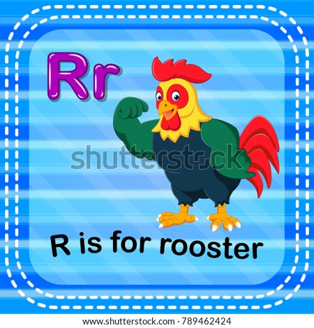 Flashcard letter R is for rooster