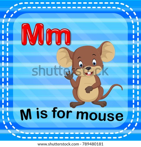 Flashcard letter M is for mouse