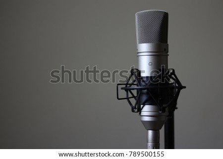 Condenser microphone in studio