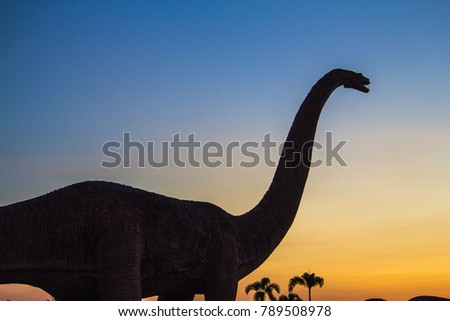 Picture of dinosaur silhouette