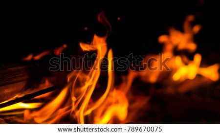 Fire Flame with black Background HD (High Defenation) usable For Product, Wallpaper, Website, Object Isolated