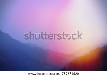 Artistic Colorful Sunlight Rays Nature Photography in the Great Smoky Mountains National Park.