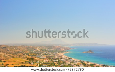 Beautiful view to the sea in Greece