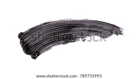 Black mascara brush strokes isolated on white Royalty-Free Stock Photo #789733993