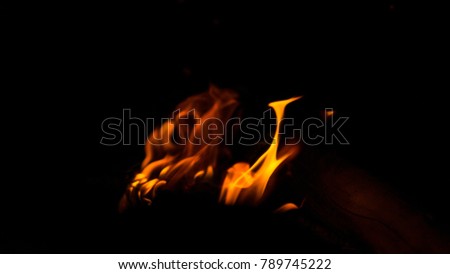 Fire Flame Isolated on Black Background HD