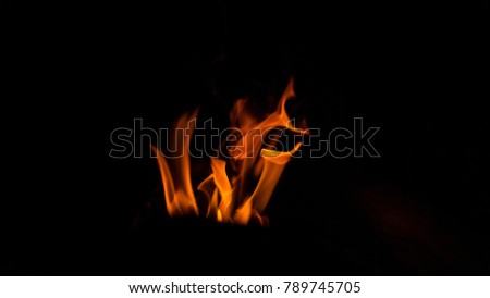 fire flame isolated on black background HD