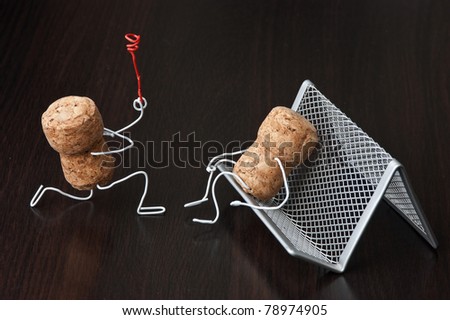 two wine corks, dating