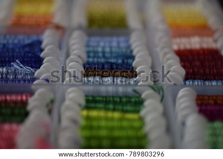 Cross stitch thread storage Royalty-Free Stock Photo #789803296