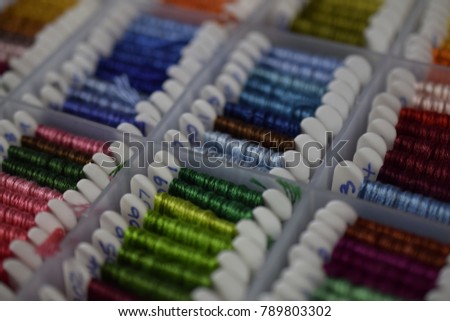 Cross stitch thread storage Royalty-Free Stock Photo #789803302