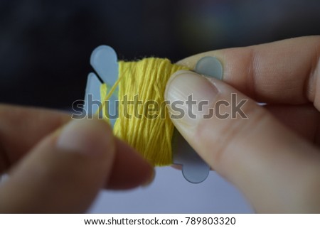 Cross stitch thread storage Royalty-Free Stock Photo #789803320