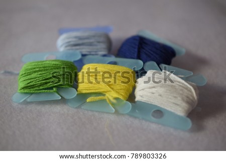 Cross stitch thread storage Royalty-Free Stock Photo #789803326