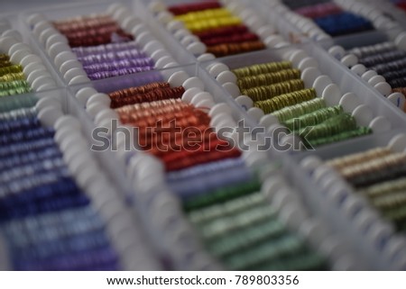 Cross stitch thread storage Royalty-Free Stock Photo #789803356