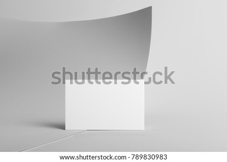 Real photo, business card and letterhead mockup templates, isolated on light grey background to place your design. 