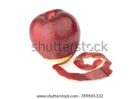 apple re peel isolated on white background.