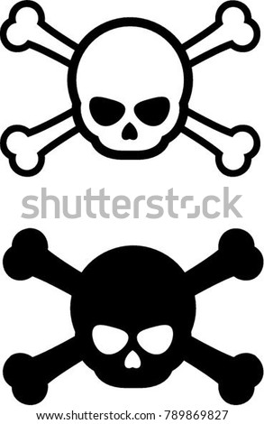 set of skull crossbones vector icon symbol for your design or logo