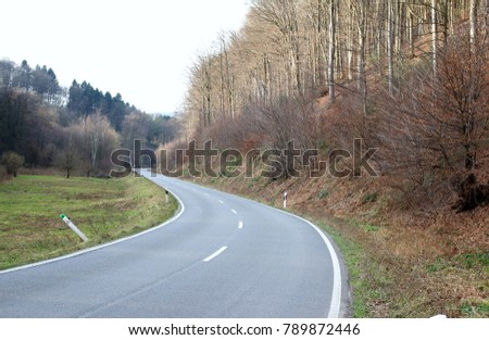Road leads through the countryside