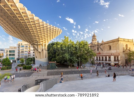Seville city skyline in summer ,Spain Royalty-Free Stock Photo #789921892