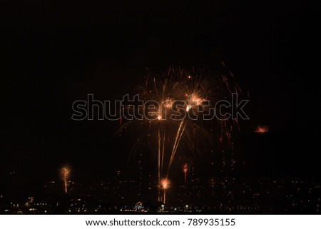 Fireworks isolated on the sky at night