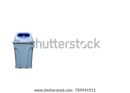Trash along the streets of Thailand's public park. clipping path white background
