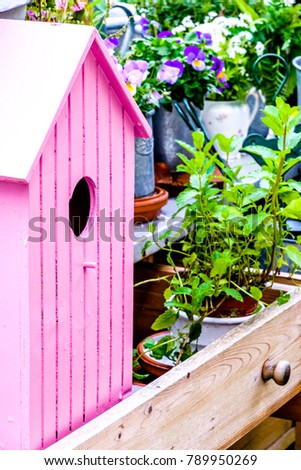 typical wooden birdhouse - closeup - photo