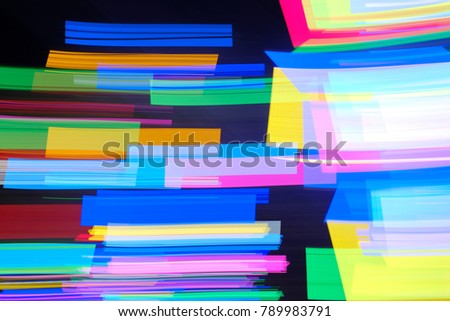 Abstract colorful night light motion horizontal movement background