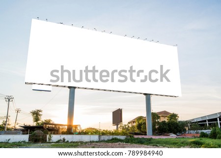 billboard blank for outdoor advertising poster or blank billboard for advertisement at sunset